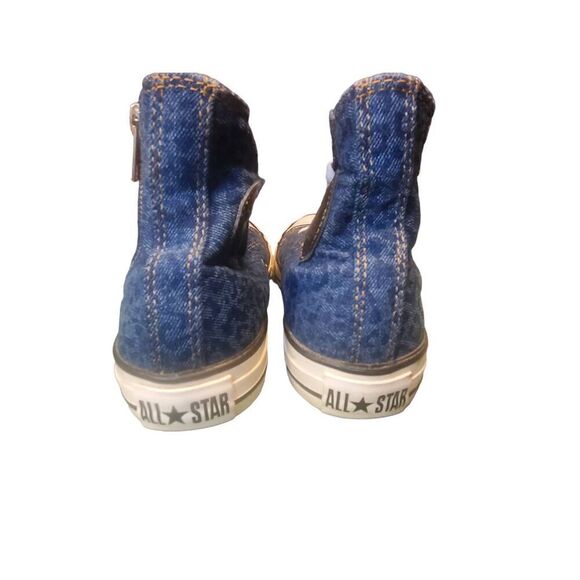Converse Chuck Taylors Denim Leopard Mid High Sneakers Shoes W/ Zip Original Siz - Picture 8 of 11